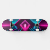 Synthwave Glowing Pyramid Tunnel Neon Sci-Fi Skateboard (Horizontal)