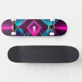 Synthwave Glowing Pyramid Tunnel Neon Sci-Fi Skateboard (Horizontal)