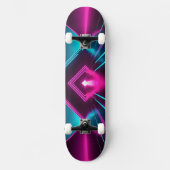 Synthwave Glühender Pyramidentunnel Neon Sci-Fi Skateboard (Vorderseite)