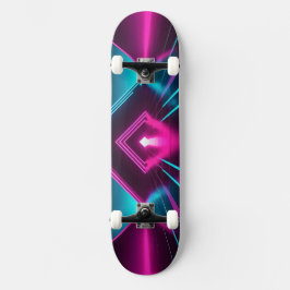 Synthwave Glühender Pyramidentunnel Neon Sci-Fi Skateboard