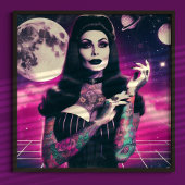 Synthwave Goth Button-up Poster