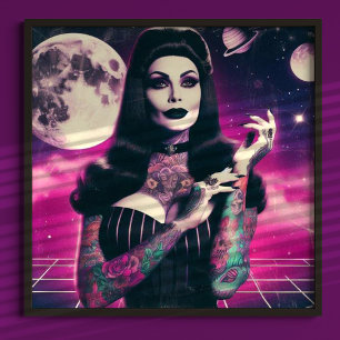 Synthwave Goth Button-up Poster