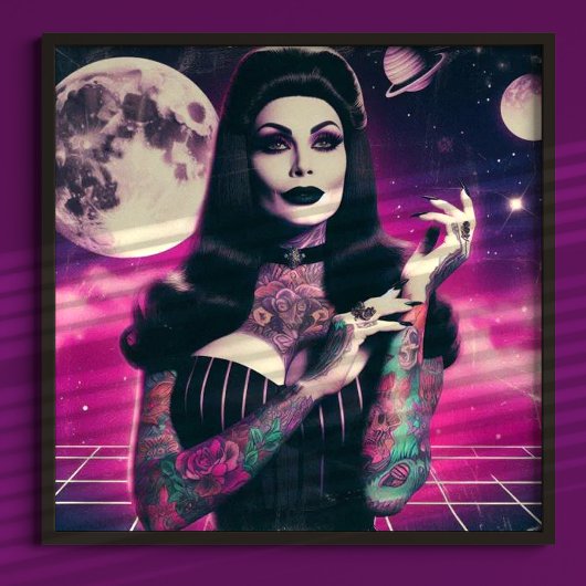 Synthwave Goth Button-up Poster