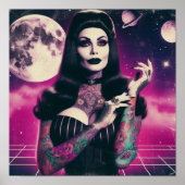 Synthwave Goth Button-up Poster (Vorne)