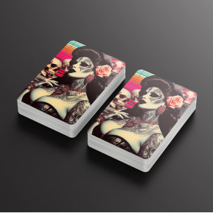Synthwave Gruselige Pin-up Spielkarten