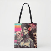 Synthwave Gruselige Pin-up Tasche (Vorderseite)