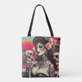 Synthwave Gruselige Pin-up Tasche (Rückseite)