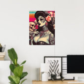 Synthwave Gruseliges Pin-up Poster (Heimbüro)
