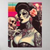 Synthwave Gruseliges Pin-up Poster (Vorne)