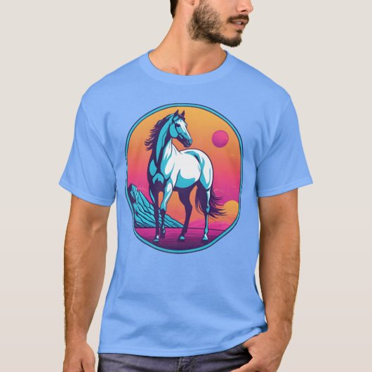 Synthwave Horgirl T-Shirt (Vorderseite)