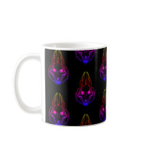 Synthwave Jackals Skull-Kaffee-Tasse