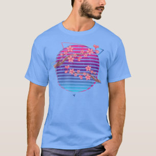 Synthwave japanische Blume Sakura Vaporwave Cherry T-Shirt