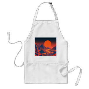 Synthwave Landschaft mit Neon Mountains Schürze