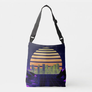 Synthwave-Lila Crossbody-Beutel Tragetaschen Mit Langen Trägern