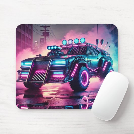 Synthwave Mad Max Apokalypse Car Mousepad (Mit Mouse)