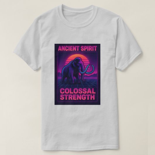 "Synthwave Mammoth T - Shirt | Ancient Spirit Colo (Design vorne)