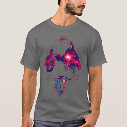Synthwave Man Retro Car City Vaporwave 90s family T-Shirt (Vorderseite)