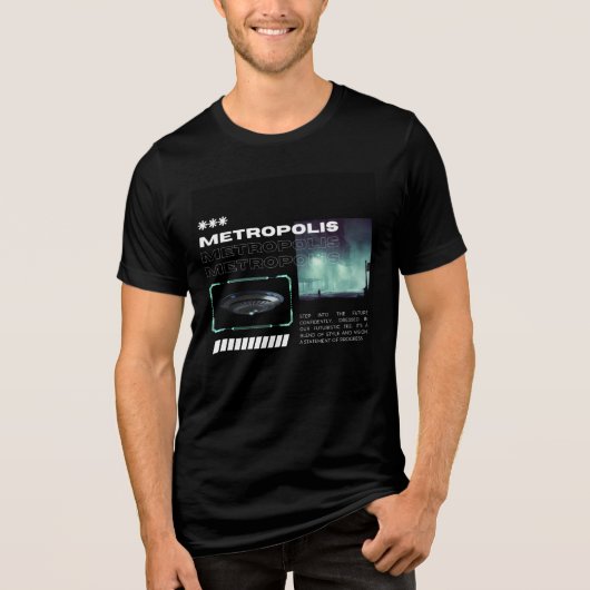 Synthwave Metropolis - Electropop-Tastatur Tri-Blend Shirt (Vorderseite)