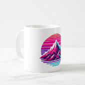 Synthwave Mountain Mug – Retro Sunset Coffee Cup Kaffeetasse (Vorderseite Links)