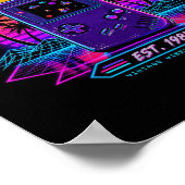 Synthwave-Neon-Arcade-Gaming-Wandkunst Poster (Ecke)