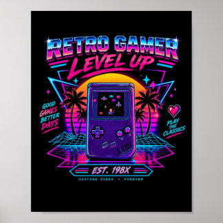 Synthwave-Neon-Arcade-Gaming-Wandkunst Poster