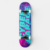 Synthwave Neon Auto Cyberpunk Garage Outrun Skateboard (Vorderseite)