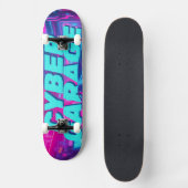 Synthwave Neon Auto Cyberpunk Garage Outrun Skateboard (Vorderseite)