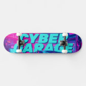 Synthwave Neon Auto Cyberpunk Garage Outrun Skateboard (Horizontal)