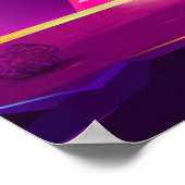 Synthwave Neon City - Ägypten, Pyramide Poster (Ecke)