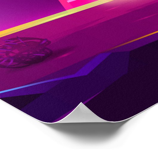 Synthwave Neon City - Ägypten, Pyramide Poster (Ecke)