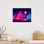 Synthwave Neon City - Ägypten, Pyramide Poster (Küche)