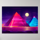Synthwave Neon City - Ägypten, Pyramide Poster (Vorne)