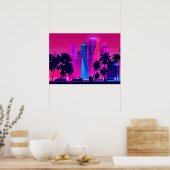 Synthwave Neon City Miami Vice Poster (Küche)