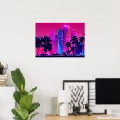 Synthwave Neon City Miami Vice Poster (Heimbüro)
