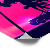 Synthwave Neon City Miami Vice Poster (Ecke)