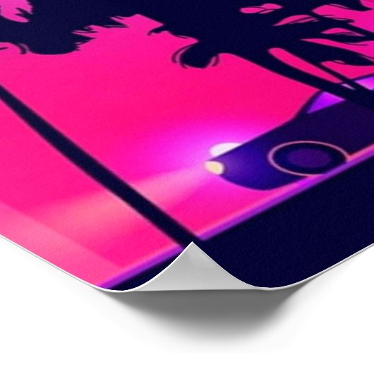 Synthwave Neon City Miami Vice Poster (Ecke)