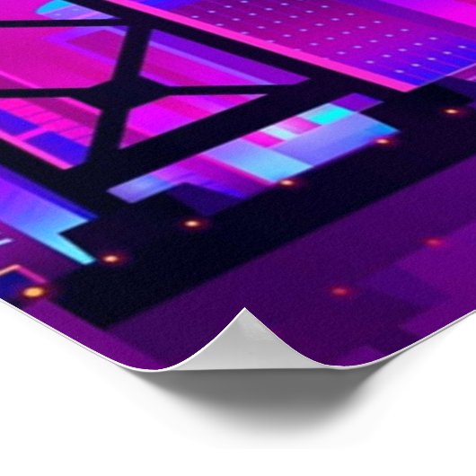 Synthwave Neon City San Francisco Poster (Ecke)