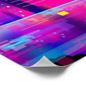 Synthwave Neon City - Tokio glitte Poster (Ecke)