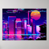 Synthwave Neon City - Tokio glitte Poster (Vorne)