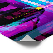 Synthwave Neon City - Tokio glitte Poster (Ecke)