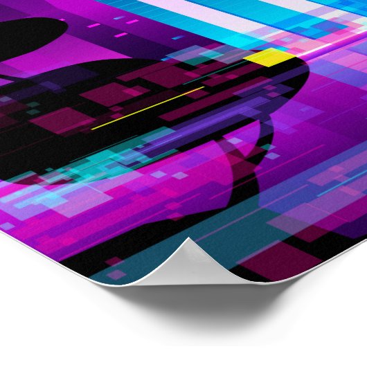 Synthwave Neon City - Tokio glitte Poster (Ecke)