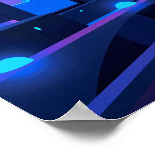 Synthwave Neon City: UFO Poster (Ecke)