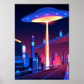 Synthwave Neon City: UFO Poster (Vorne)