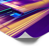 Synthwave Neon City ⛔ Vector art Poster (Ecke)