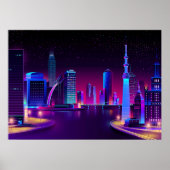 Synthwave Neon City ⛔ Vector art Poster (Vorne)