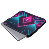 Synthwave Neon Pyramid Tunnel Glowing Cyberpunk Laptopschutzhülle (Vorne Knopf)