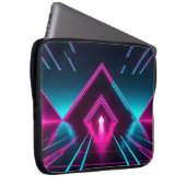 Synthwave Neon-Pyramidentunnel Leuchtender Cyberpu Laptopschutzhülle (Vorne Rechts)