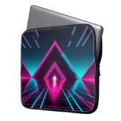 Synthwave Neon-Pyramidentunnel Leuchtender Cyberpu Laptopschutzhülle (Vorderseite Links)