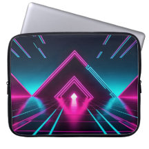 Synthwave Neon-Pyramidentunnel Leuchtender Cyberpu