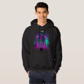 Synthwave Neon Robotic Graphic Hoodie (Vorne ganz)